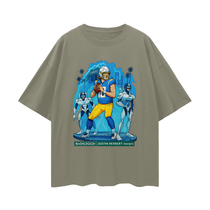 Vintage/Y2K Chargers Justin Herbert Downtown Bootlegger Oversized T Shirt