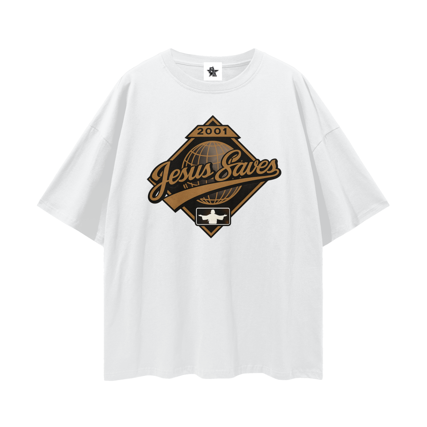 Vintage/Y2K Religious Jesus Saves Oversized T Shirt
