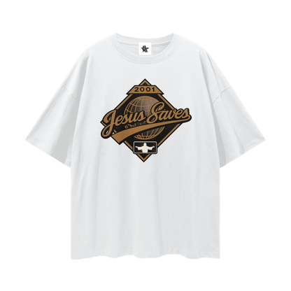 Vintage/Y2K Religious Jesus Saves Oversized T Shirt