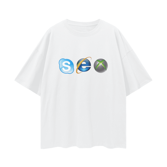 Skype Explorer Xbox 90s Vintage Like Graphic Oversized T Shirt