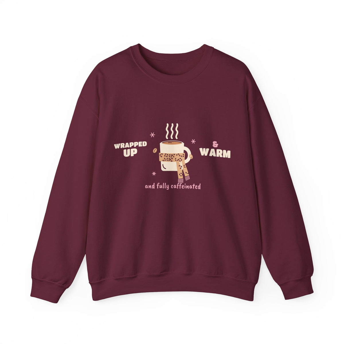 Leopard Print Sweatshirt, Wrapped Up and Warm Crewneck, Snowy Leopard Winter Sweatshirt, Coffee Lover Gift, Unisex S-3XL
