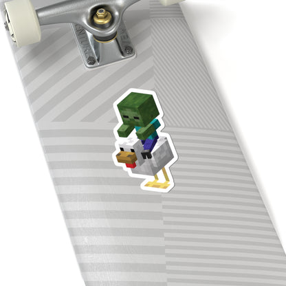 Minecraft Zombie On Chicken Funny Sticker