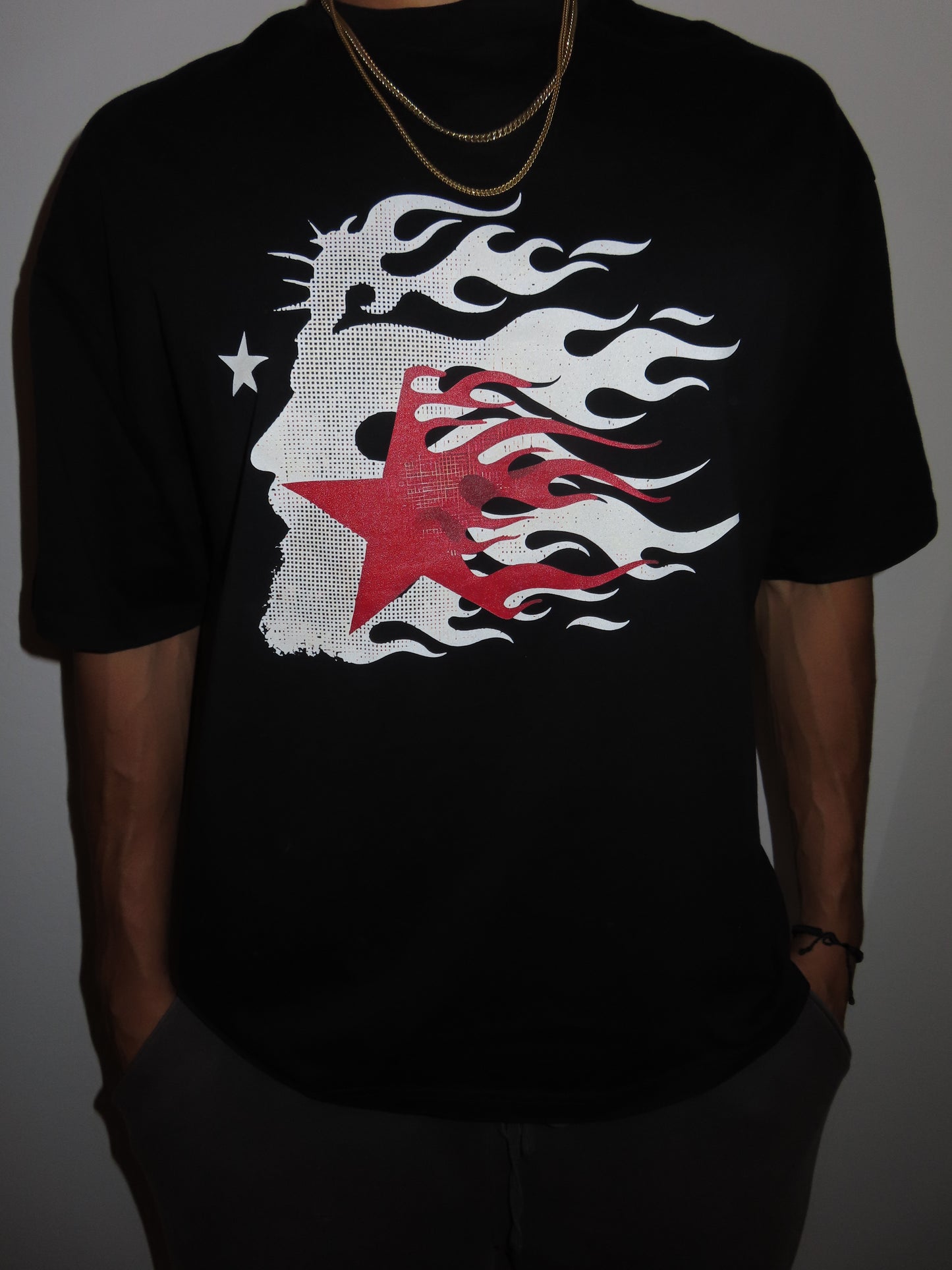 Religious Jesus Hellstar Logo  Like Graphic Oversized T Shirt