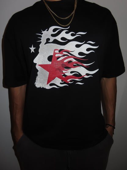 Religious Jesus Hellstar Logo  Like Graphic Oversized T Shirt