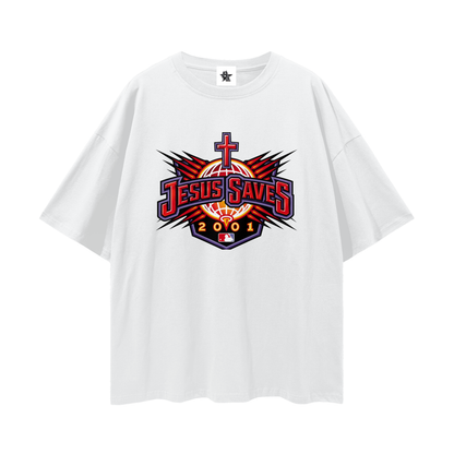 Vintage/Y2K Religious Jesus Saves Oversized T Shirt