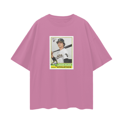 Jacob Wilson Athletics Rookie Card T Shirt Vintage Like Graphic Oversized T Shirt