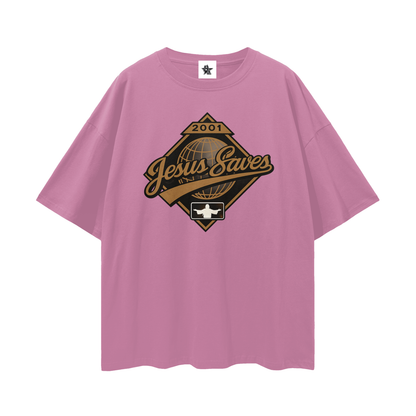 Vintage/Y2K Religious Jesus Saves Oversized T Shirt
