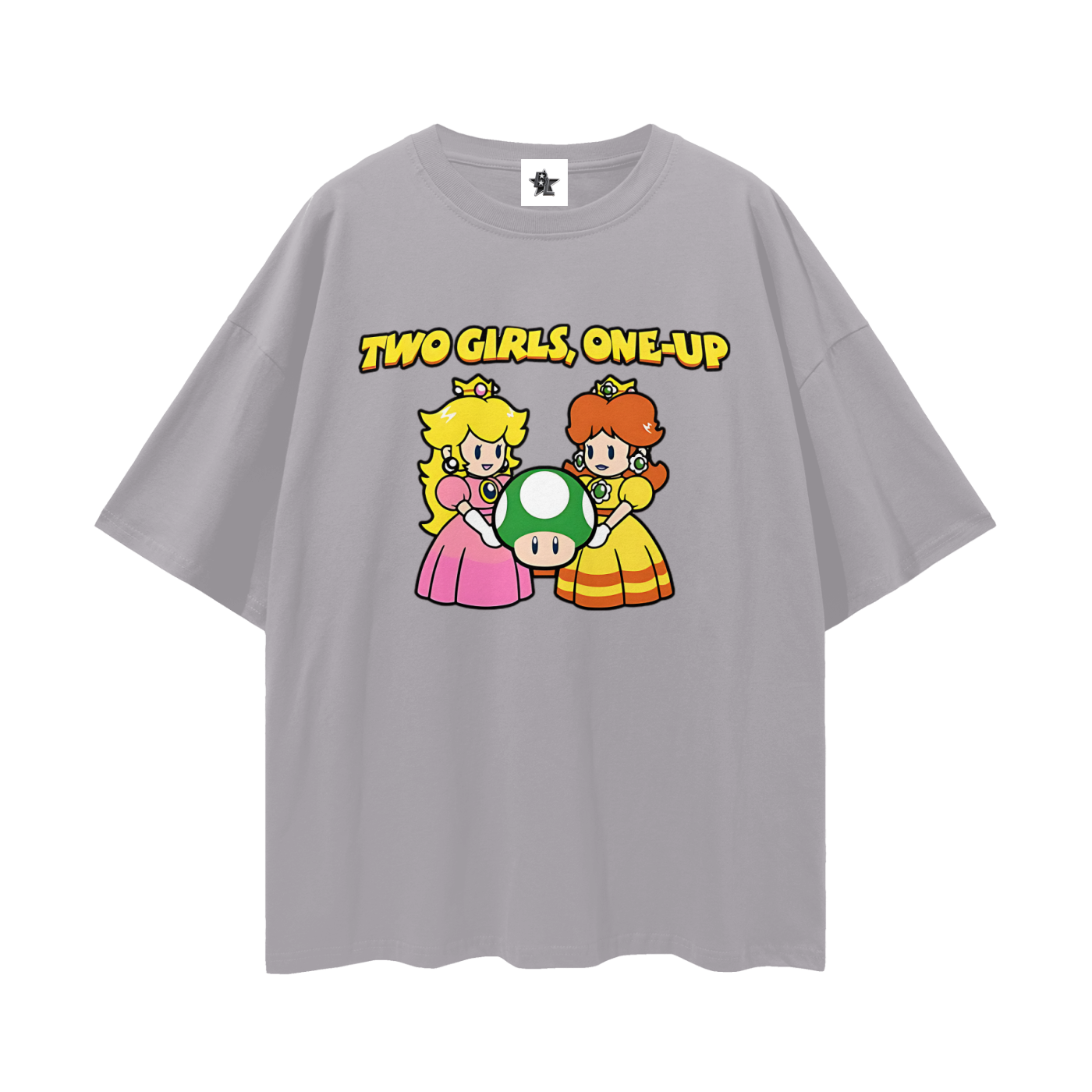 Funny Vintage/Y2K Two Girls One Up Oversized T Shirt