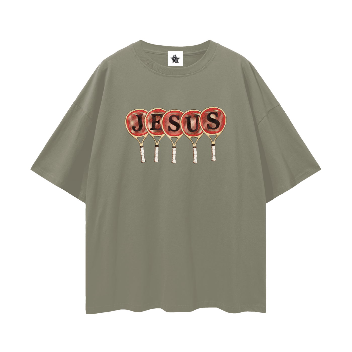 Vintage/Y2K Religious Jesus Tennis Racket Oversized T Shirt