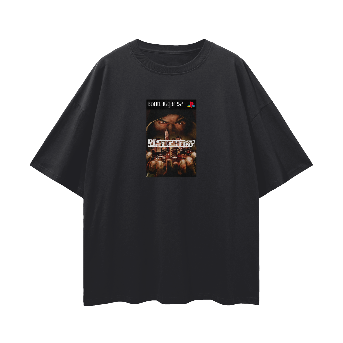 Play Station PS2 Def Jam Game Graphic Oversized T Shirt