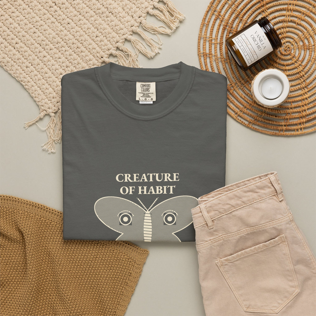 Creature of Habit (and Cider) Moth Mushroom Tee