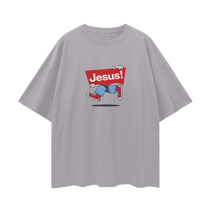 Religious Jesus Vintage Levi's Logo Like Graphic Oversized T Shirt