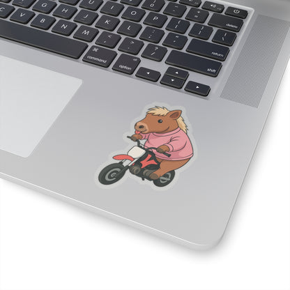 Funny Horse On Dirt Bike Sticker