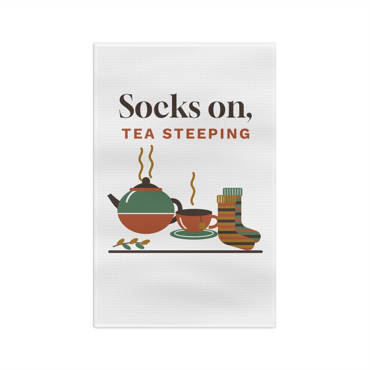 Socks On Tea Steeping Kitchen Towel, Cozy Tea Towel, Hostess Gift