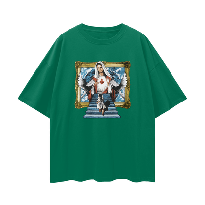 Religious Jesus Stairway To Heaven Graphic Oversized T Shirt