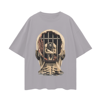 Mental Jail Cell 90s Y2K Vintage Like Graphic Oversized T Shirt