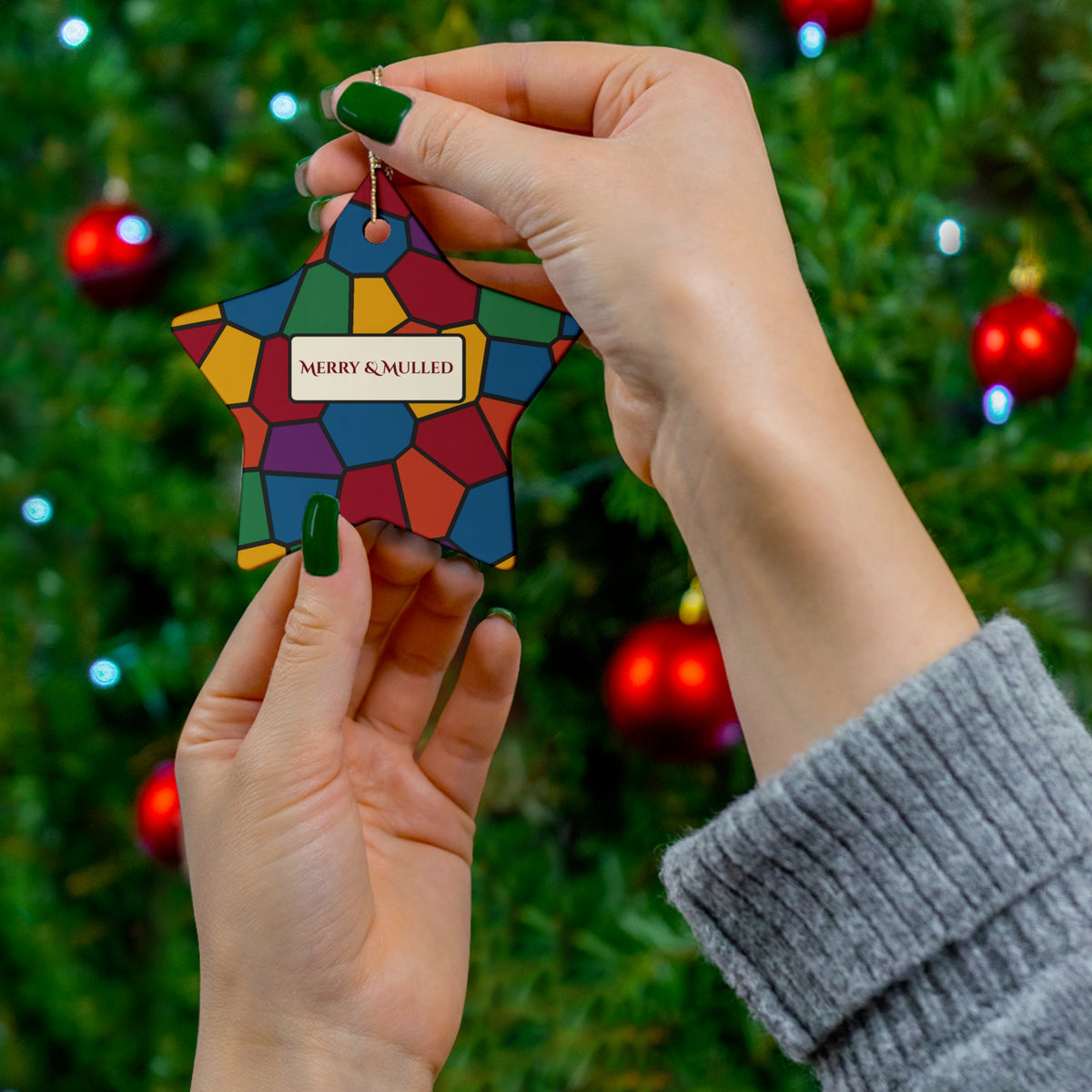 Merry and Mulled Stained Glass Christmas Ornament
