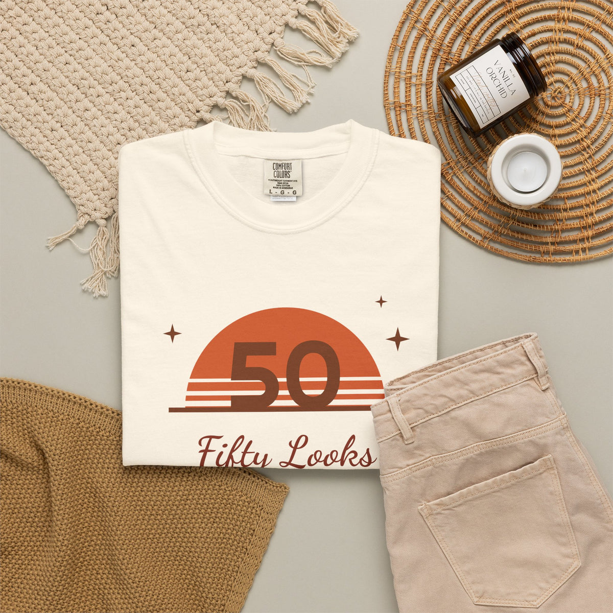 50th Birthday Shirt for Women, Fifty Looks Fabulous on Me Tee, Retro 50th Birthday Gift, Milestone Birthday T-Shirt