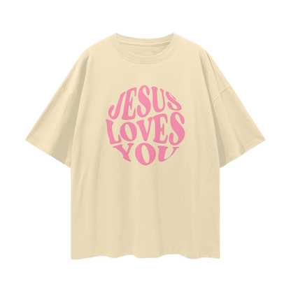 Religious Vintage/Y2K Jesus Loves You Oversized T Shirt