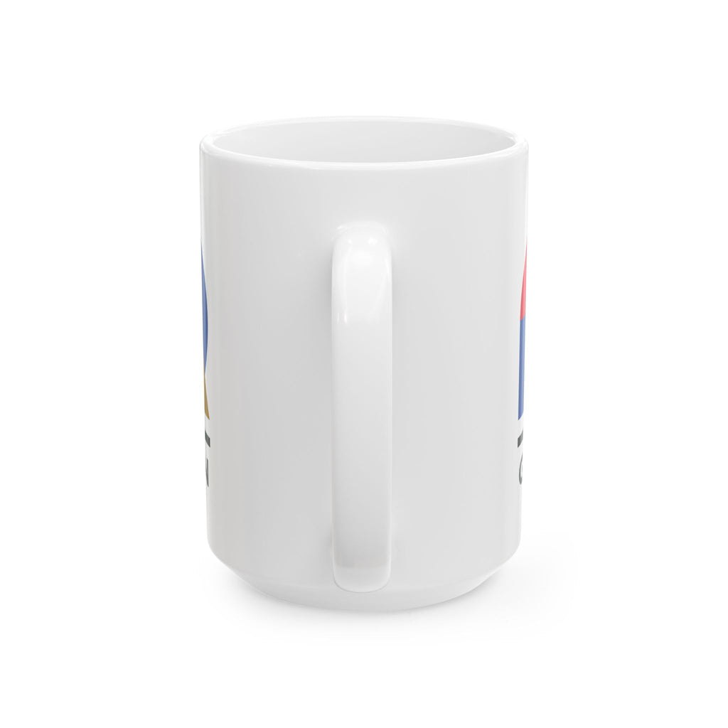 Gold Star Season Bauhaus Geometric Teacher Christmas Mug