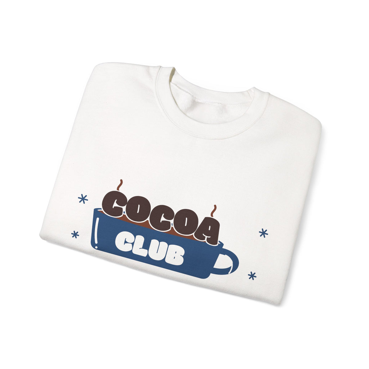 Icy Blue Christmas Sweatshirt, Cocoa Club Crewneck, Cozy Winter Sweatshirt for Women, Hot Chocolate Lover Gift, Snow Day