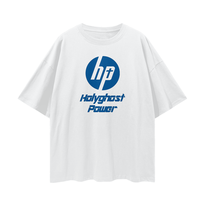 Religious Jesus Holy Power HP Logo Like Oversized T Shirt