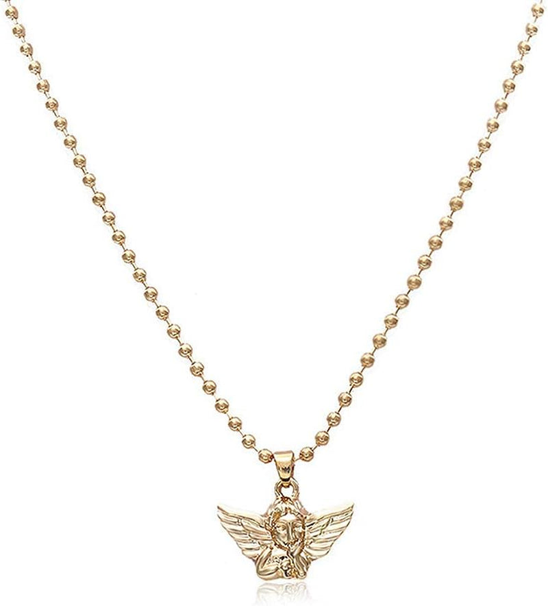 Angel Necklace Cherub Necklace for Women,Angel Wings Pendant Necklace,Cupid Guardian Y2K Aesthetic Necklace