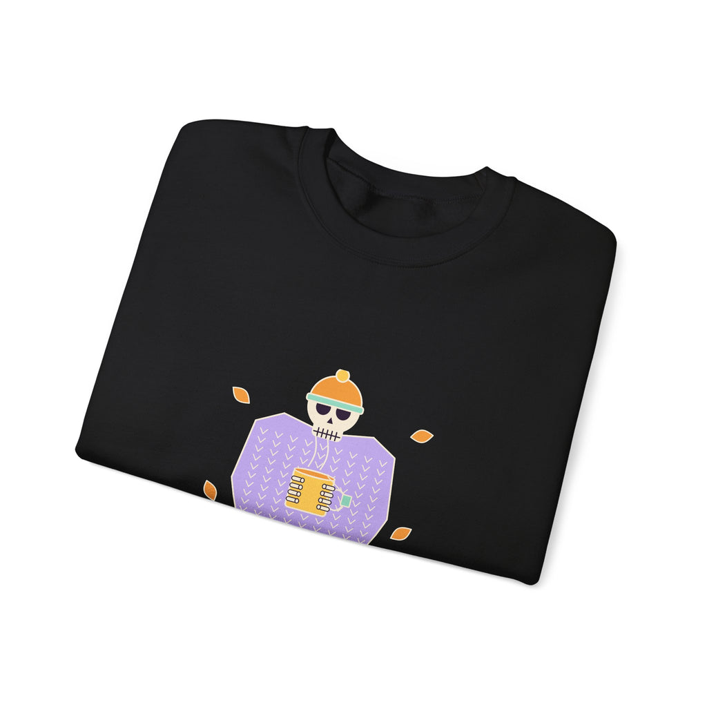 Cold Bones Warm Tea Sweatshirt, Cozy Skeleton Halloween Crewneck, Tea Lover Fall Sweatshirt, Cute Spooky Season Pullover for Her