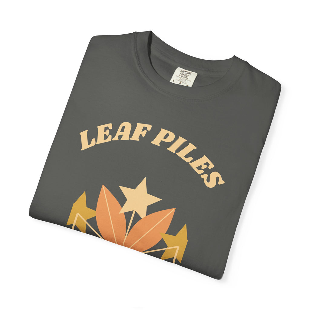 Fall Shirt for Women, Leaf Piles and Long Walks Retro Tee, 70s Autumn Shirt, Comfort Colors Fall Tee