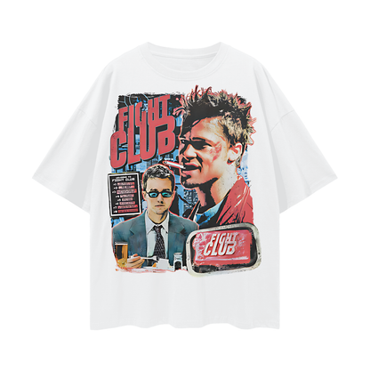 Vintage Like Fight Club Movie Big Graphic Oversized T Shirt
