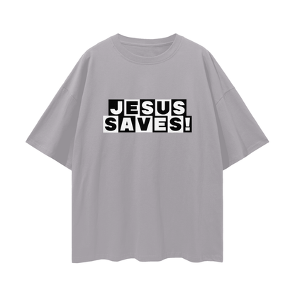 Religious Jesus Saves Cartoon Network Like Graphic Oversized T Shirt