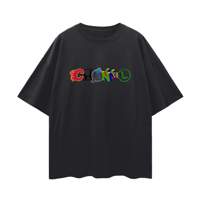 Chanel Logo 90s Vintage Like Graphic Oversized T Shirt
