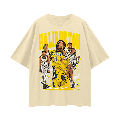 Tyrese Haliburton Pacers 90s Y2K Vintage Like Graphic Oversized T Shirt