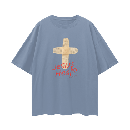 Religous Vintage/Y2K Jesus Heals Band Aid Oversized T Shirt