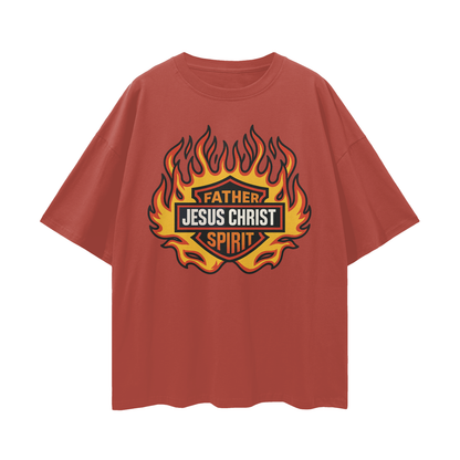 Religious Jesus Harley Davidson Y2K Vintage Like Graphic Oversized T Shirt