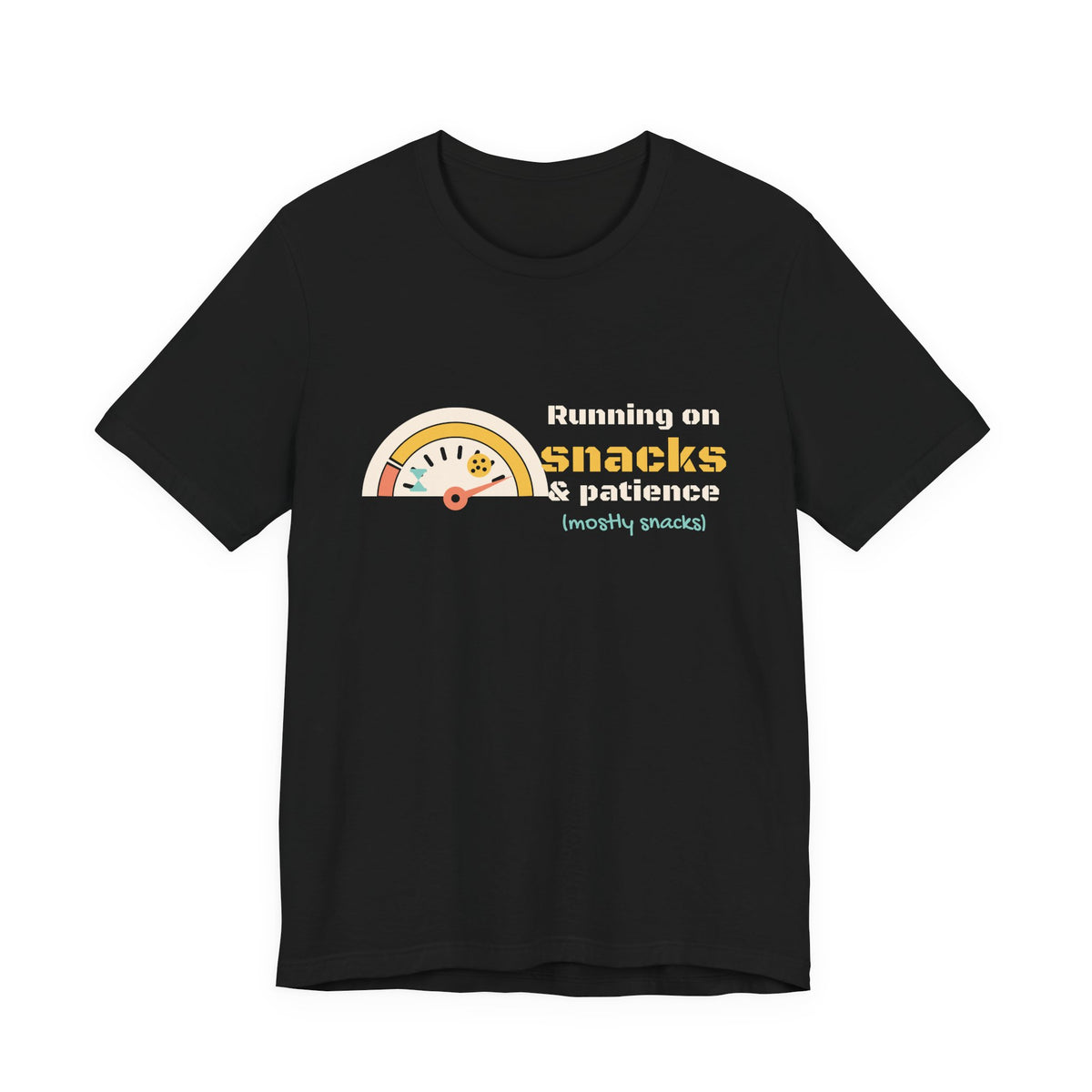 Funny Mom Shirt, Running on Snacks and Patience Tee, Mom Life T-Shirt, Gift for New Mom, Mothers Day Gift, Unisex S-3XL