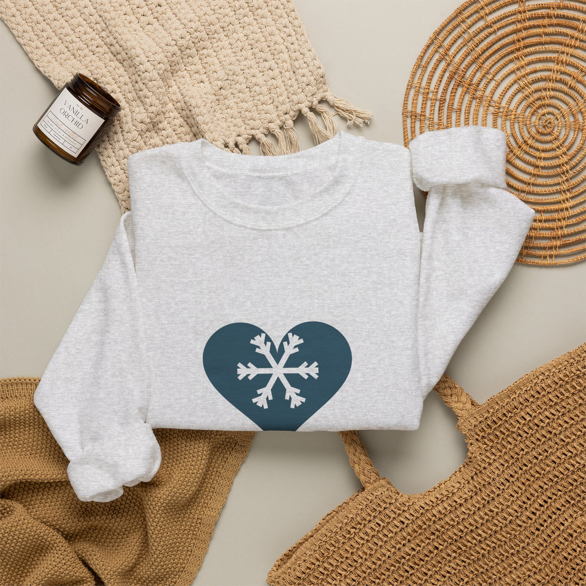 Winter Sweatshirt for Women, Snowy Mood Fierce Heart Crewneck, Christmas Gift for Her, Cozy Snow Season Sweatshirt