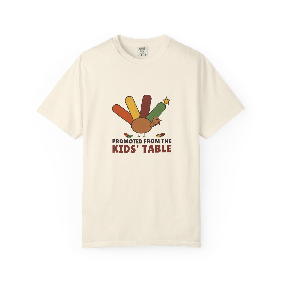 Promoted From the Kids Table Shirt, Funny Thanksgiving Hand Turkey Garment-Dyed Tee