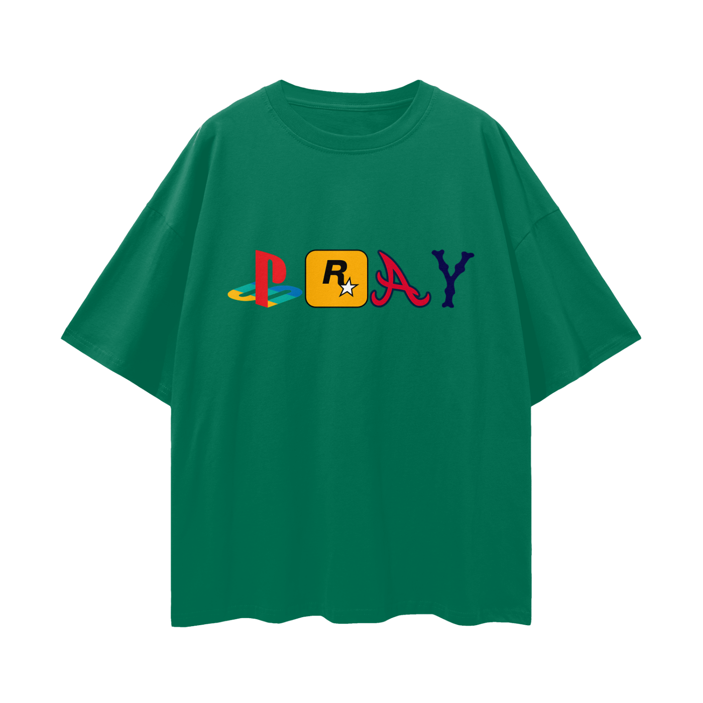 Religious Jesus Pray Logos Like Graphic Oversized T Shirt