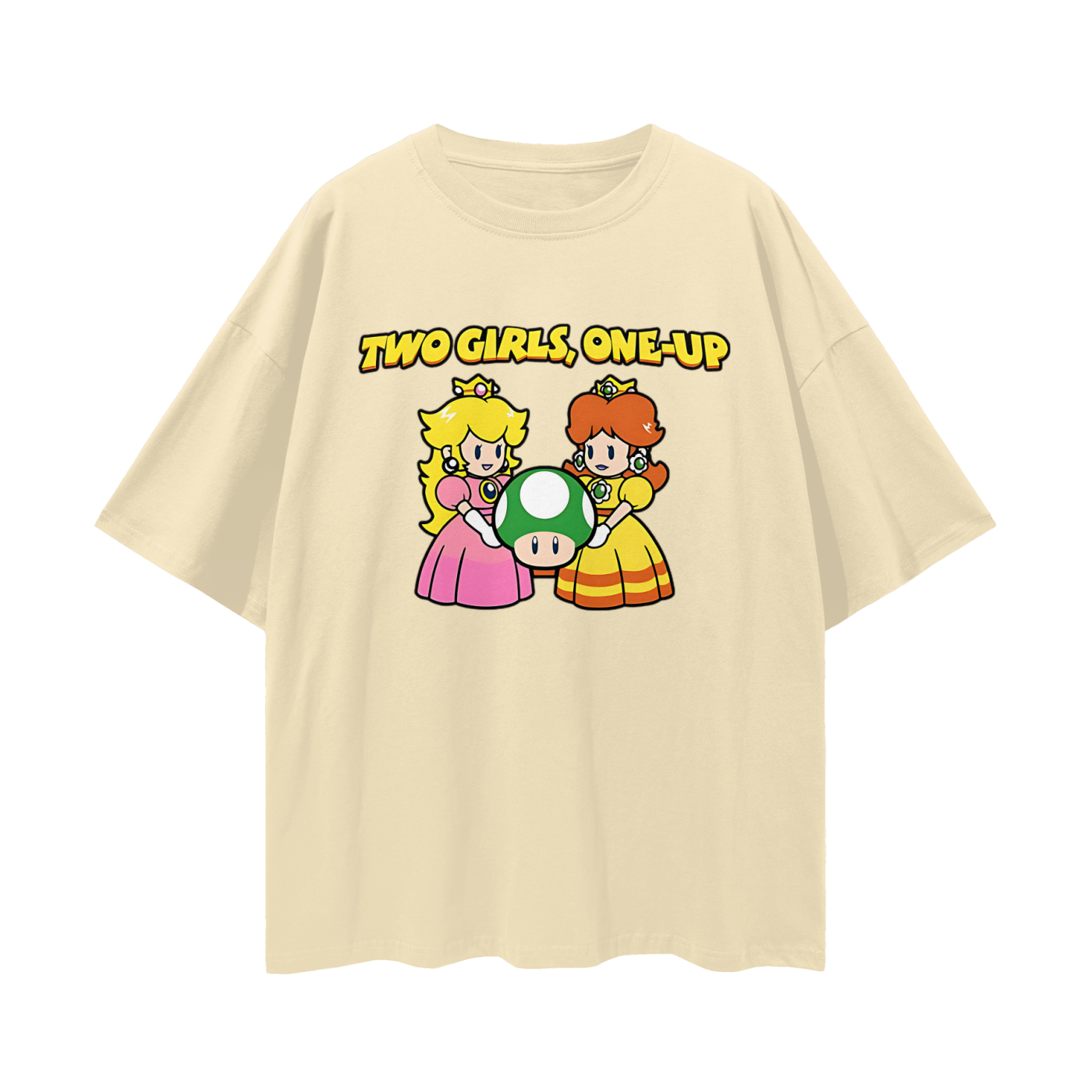 Funny Vintage/Y2K Two Girls One Up Oversized T Shirt