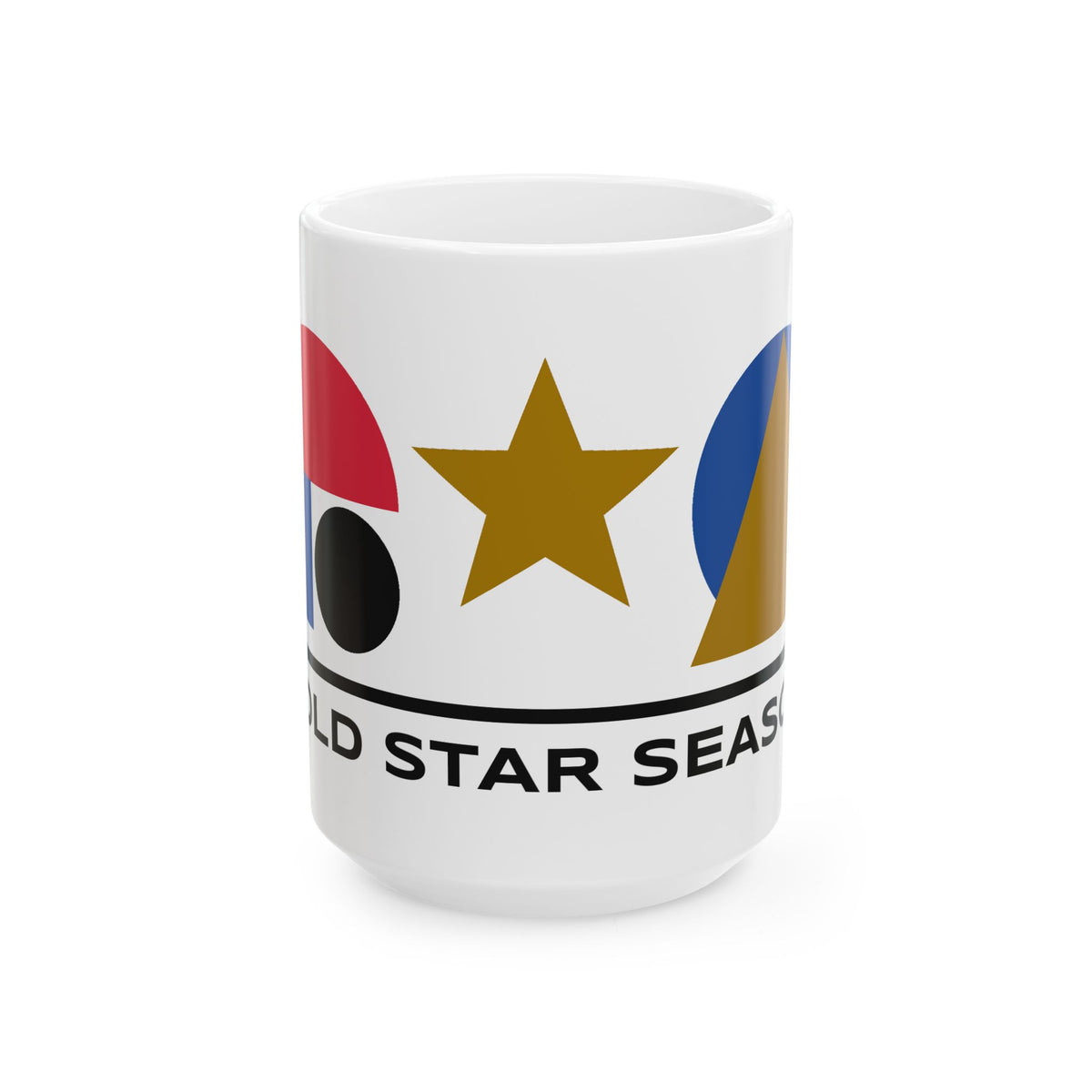 Gold Star Season Bauhaus Geometric Teacher Christmas Mug