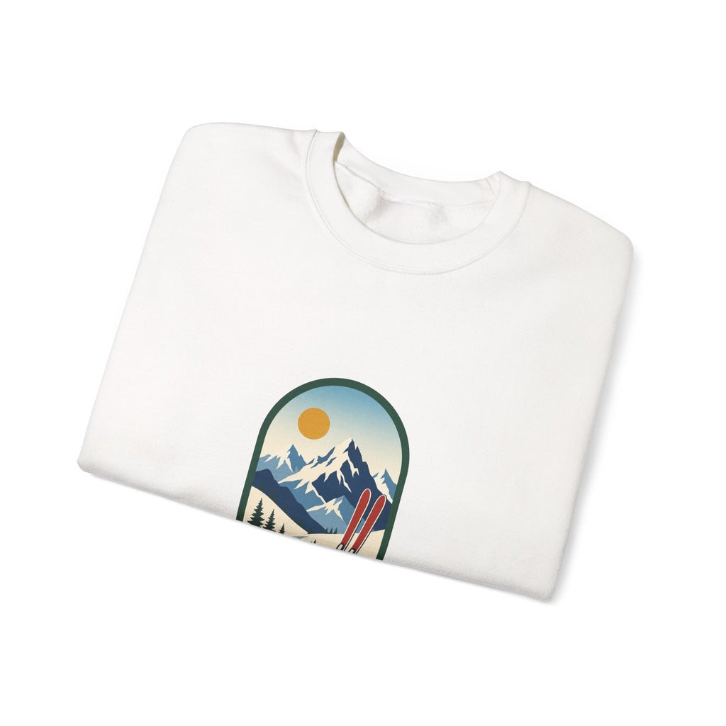 Skipping the Slopes Retro Ski Lodge Sweatshirt, Apres Ski Winter Crewneck