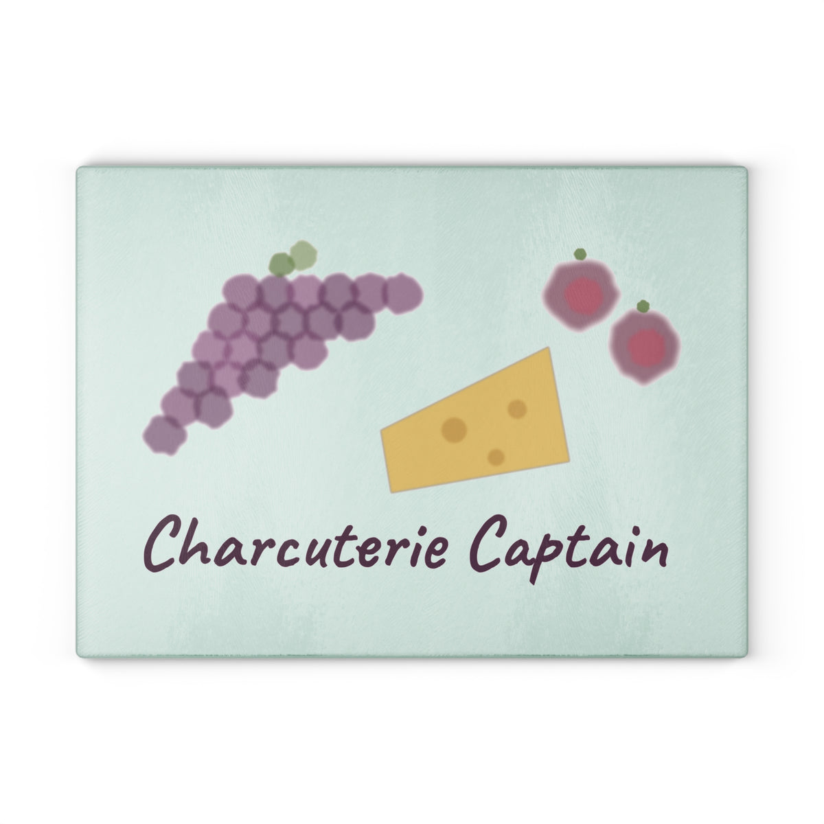 Charcuterie Captain Watercolor Glass Cutting Board