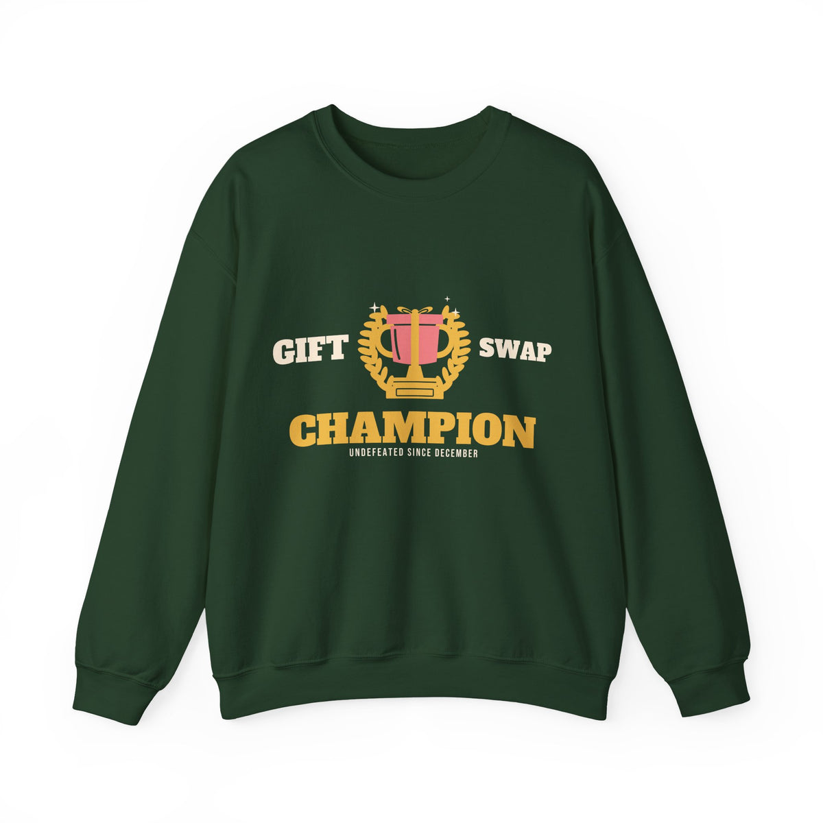 Christmas Sweatshirt for Women, Gift Swap Champion Varsity Crewneck, Gift Exchange Shirt, Holiday Party Sweatshirt
