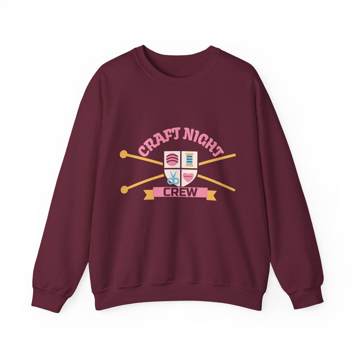 Craft Night Crew Felt Patch Varsity Crewneck Sweatshirt