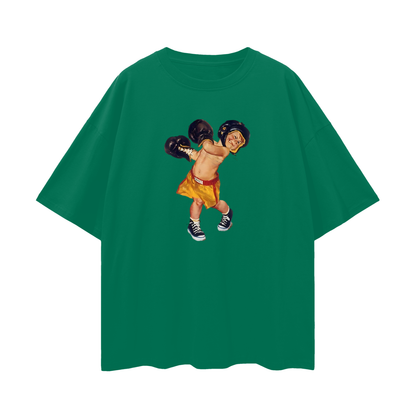 Vintage Like Kid Boxing Oversized T Shirt