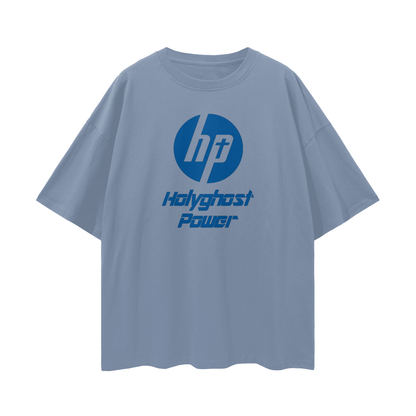Religious Jesus Holy Power HP Logo Like Oversized T Shirt
