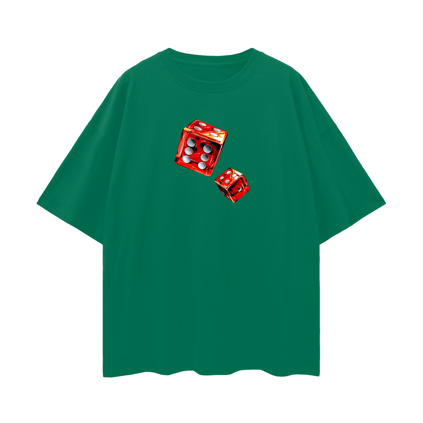 Vintage Like Dice Rolling Graphic Oversized T Shirt