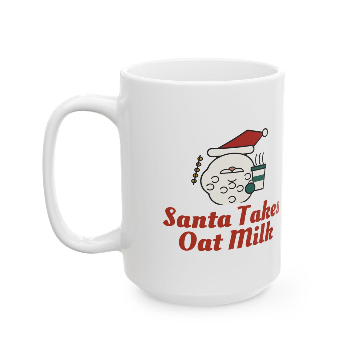 Santa Takes Oat Milk mug, 15oz left view