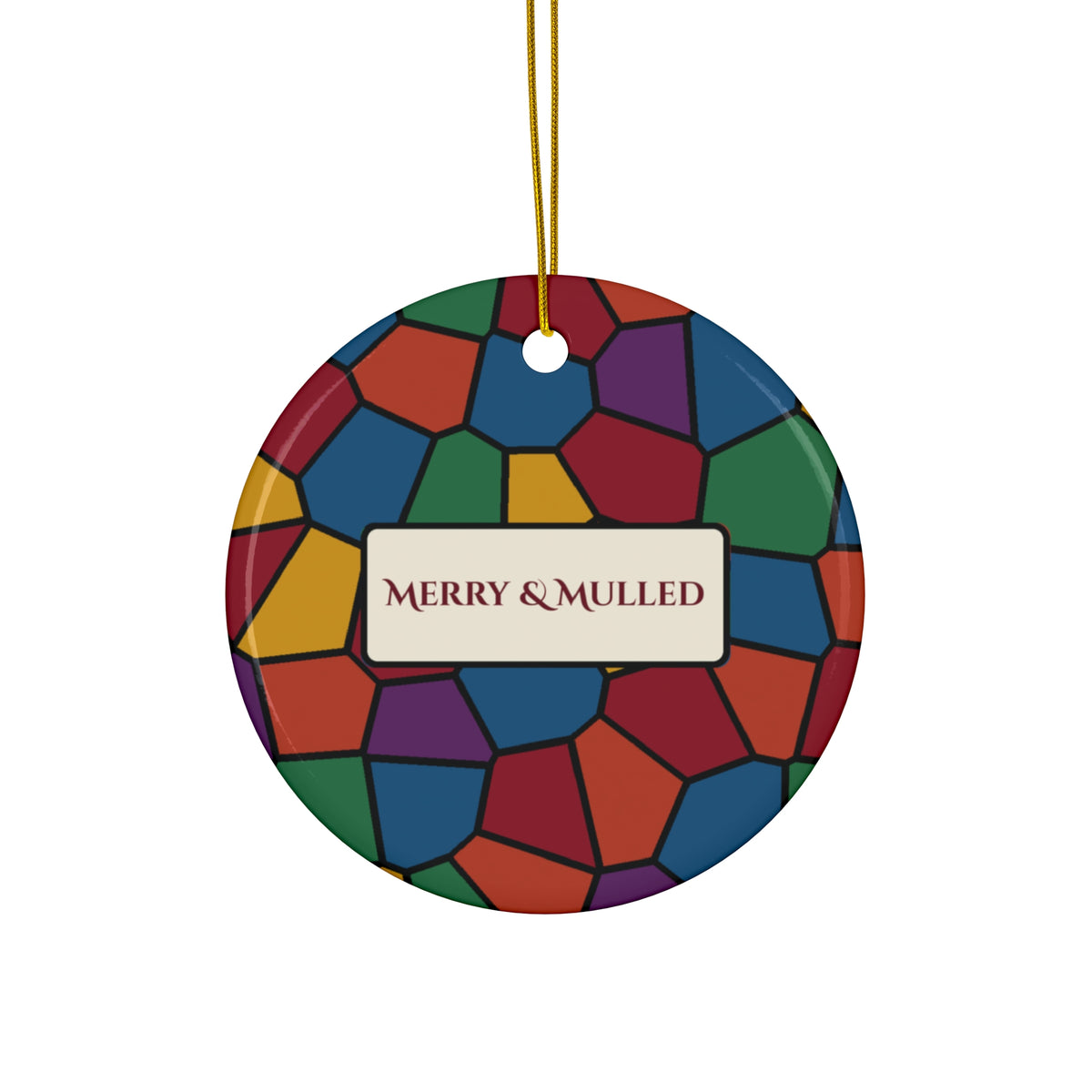 Merry and Mulled Stained Glass Christmas Ornament